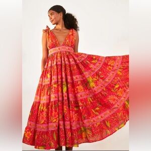 Farm Rio Floral Pink Maxi Dress